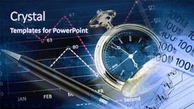  Presentation with digital - Cool new slide deck with wealth management - pocket watch and business concepts backdrop and a navy blue colored foreground