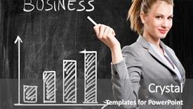  Presentation with wealth management - Presentation design consisting of wealth management - smiling woman showing a positive background and a gray colored foreground