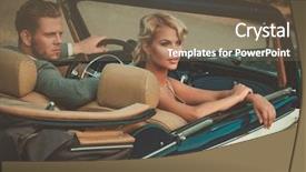  Presentation with classic - Colorful slide deck enhanced with wealthy couple in a classic backdrop and a tawny brown colored foreground