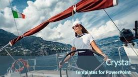  Presentation with luxury fashion - PPT theme with wealthy woman on a luxury background and a  colored foreground