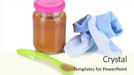  Presentation with baby food - PPT theme enhanced with weaned - baby food with baby supplies background and a  colored foreground