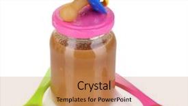  Presentation with food supply chain - Slide set consisting of weaned - baby food with baby supplies background and a  colored foreground