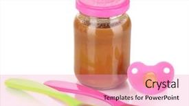  Presentation with baby food - Presentation theme consisting of weaned - baby food with baby supplies background and a  colored foreground