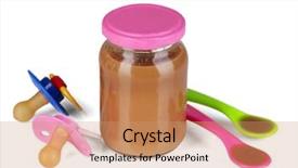  Presentation with food supply chain - Presentation theme enhanced with weaned - baby food with baby supplies background and a  colored foreground