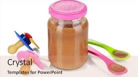 Presentation with weaned baby food weaning - Slide deck having weaned - baby food with baby supplies background and a  colored foreground
