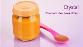 Presentation with baby food - Presentation theme featuring weaned - baby food with weaning spoon background and a  colored foreground