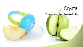  Presentation with premature baby - Amazing PPT theme having weaned - baby nibbler and sliced apple backdrop and a  colored foreground