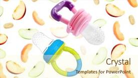  Presentation with fresh fruits salad on white - PPT layouts featuring weaned - baby nibblers and sliced fruits background and a cream colored foreground