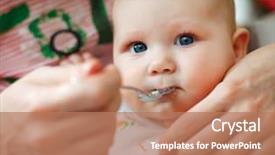  Presentation with baby food - Cool new presentation theme with weaned - mother feeding baby food backdrop and a coral colored foreground
