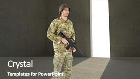  Presentation with weapon - Colorful slide set enhanced with weapon in a concrete room backdrop and a gray colored foreground