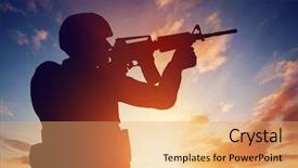  Presentation with weapon - Amazing presentation having weapon rifle at sunset war backdrop and a coral colored foreground