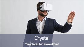  Presentation with virtual reality - Beautiful presentation featuring wear and virtual reality glasses backdrop and a gray colored foreground