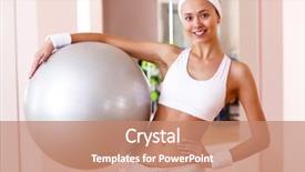  Presentation with gym ball - Cool new slide deck with wear doing sport in gym backdrop and a coral colored foreground