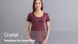  Presentation with design - Beautiful PPT theme featuring wear logo - beautiful young woman in stylish backdrop and a  colored foreground