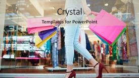  Presentation with world trade center memorial - Theme featuring shopper in casual-wear walking background and a soft green colored foreground