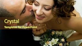  Presentation with wedding couple wishes - PPT theme enhanced with wear with bridal bouquet special background and a tawny brown colored foreground