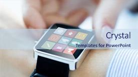  Presentation with wearable - Amazing slides having high tech wearable technology - close up of hands setting backdrop and a light blue colored foreground