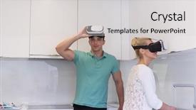  Presentation with experience - PPT layouts consisting of live realities - happy young couple getting experience background and a light gray colored foreground