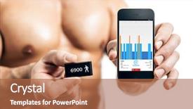  Presentation with activity - Slide deck having wearable technology - activity tracker muscular sports man background and a red colored foreground