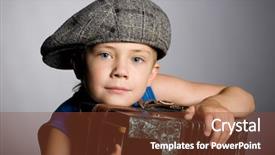 Presentation with accordion - Amazing slide deck having wearing a cap with accordion backdrop and a tawny brown colored foreground