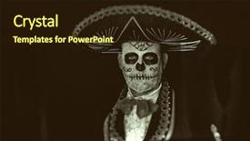  Presentation with costume - PPT theme featuring wearing a cinco de mayo background and a wine colored foreground