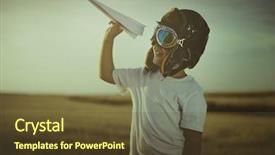  Presentation with pilot - Colorful presentation theme enhanced with wearing a fur hat glasses backdrop and a tawny brown colored foreground