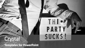  Presentation with birthday party gold black - PPT layouts featuring wearing a loose black tie background and a gray colored foreground