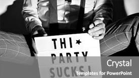  Presentation with birthday party gold black - Beautiful slide set featuring wearing a loose black tie backdrop and a gray colored foreground