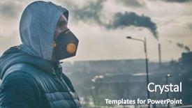  Presentation with air pollution - Slides having wearing a real anti-pollution background and a gray colored foreground