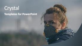  Presentation with smog - Theme consisting of wearing a real anti-pollution background and a gray colored foreground