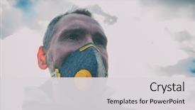  Presentation with air pollution - PPT layouts featuring wearing a real anti-pollution background and a light gray colored foreground