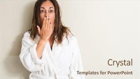  Presentation with shame - Slides enhanced with wearing a towel cover mouth background and a  colored foreground