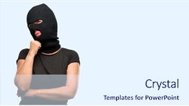  Presentation with lawyer client meeting wearing mask - Beautiful slides featuring wearing balaclava ski mask thinking backdrop and a white colored foreground