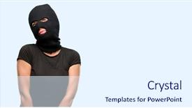  Presentation with ski - PPT layouts featuring wearing balaclava ski mask thinking background and a white colored foreground