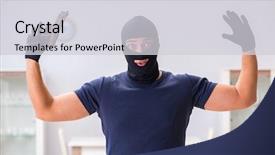  Presentation with god all things are possible - PPT theme enhanced with wearing balaclava stealing valuable thing background and a  colored foreground