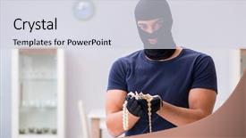  Presentation with god all things are possible - Colorful slide deck enhanced with wearing balaclava stealing valuable thing backdrop and a  colored foreground