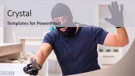  Presentation with god all things are possible - PPT theme with wearing balaclava stealing valuable thing background and a  colored foreground