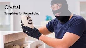  Presentation with god all things are possible - Colorful PPT theme enhanced with wearing balaclava stealing valuable thing backdrop and a  colored foreground