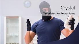  Presentation with iot internet of things cloud - Colorful slide deck enhanced with wearing balaclava stealing valuable thing backdrop and a  colored foreground