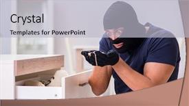  Presentation with stranger things - Slides featuring wearing balaclava stealing valuable thing background and a light gray colored foreground