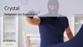  Presentation with god all things are possible - Slide set enhanced with wearing balaclava stealing valuable thing background and a  colored foreground