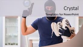  Presentation with futuristic internet of things iot - PPT layouts with wearing balaclava stealing valuable thing background and a  colored foreground