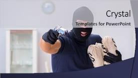  Presentation with to get more things done - Presentation theme enhanced with wearing balaclava stealing valuable thing background and a  colored foreground