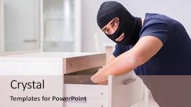  Presentation with futuristic internet of things iot - Theme featuring wearing balaclava stealing valuable thing background and a  colored foreground