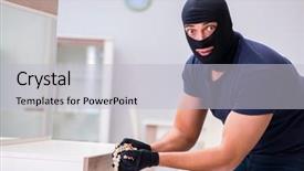  Presentation with iot internet of things cloud - Audience pleasing slide set consisting of wearing balaclava stealing valuable thing backdrop and a light gray colored foreground