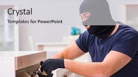  Presentation with god all things are possible - Amazing PPT theme having wearing balaclava stealing valuable thing backdrop and a  colored foreground