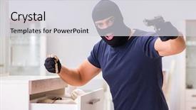  Presentation with new client interview wearing mask - Amazing presentation theme having wearing balaclava stealing valuable thing backdrop and a  colored foreground