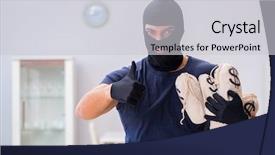  Presentation with futuristic internet of things iot - Colorful PPT theme enhanced with wearing balaclava stealing valuable thing backdrop and a  colored foreground