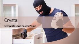  Presentation with internet of things - Amazing slide deck having wearing balaclava stealing valuable thing backdrop and a soft green colored foreground