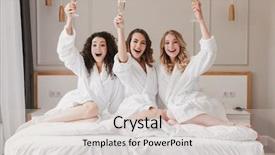  Presentation with bridal shower - Slides with wearing bathrobe celebtating bridal shower background and a lemonade colored foreground